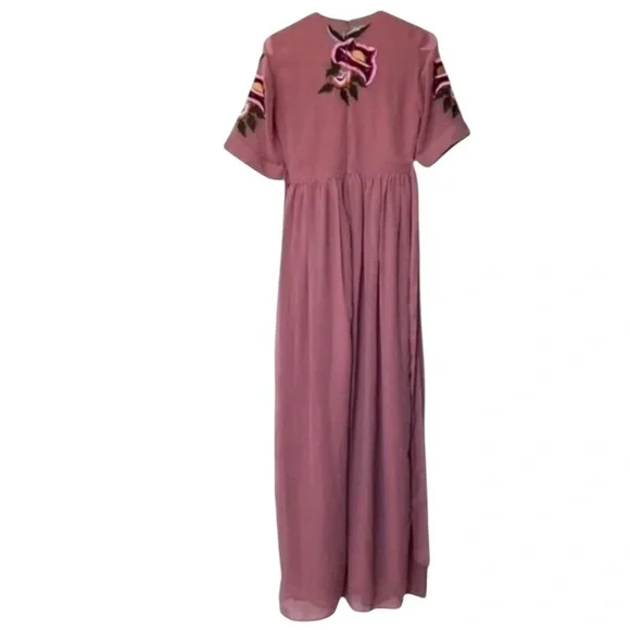 ASOS Wrap Dress With Embroidered Peacock & Flower Detail - Picture 13 of 13